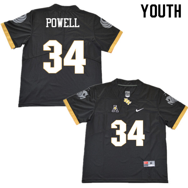 Youth #34 Jon Powell UCF Knights College Football Jerseys Sale-Black - Click Image to Close